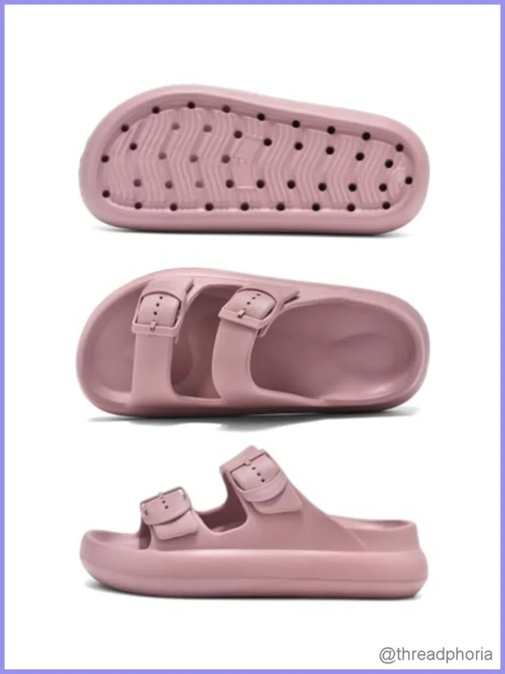 Women's Platform Cloud Slides Arch Support Double Buckle Recovery Sandals